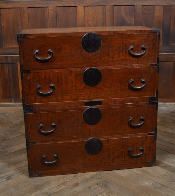 Japanese Elm Wood Tansu Chest SAI2916 - Image 11