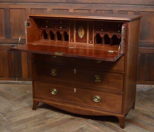 Regency Mahogany Secretaire Chest SAI2935 Antique Draws 9