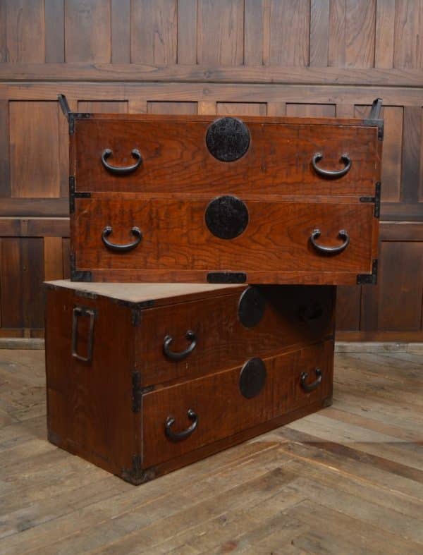 Japanese Elm Wood Tansu Chest SAI2916 - Image 3
