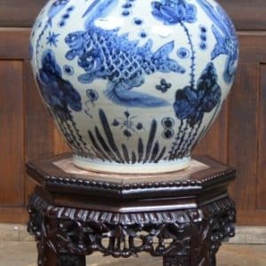 Chinese Marble Top Plant / Vase Stand SAI2942 Miscellaneous