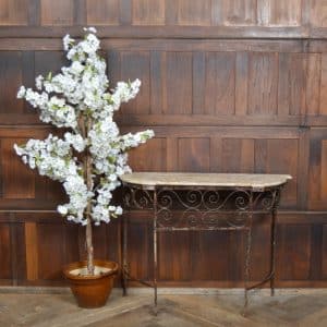 Cream Marble Top Wrought Iron Console/ Hall Table SAI2930 Antique Furniture