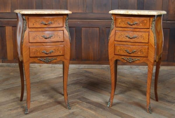 Pair Of French Style Bedside Drawers SAI2944 Antique Draws 4