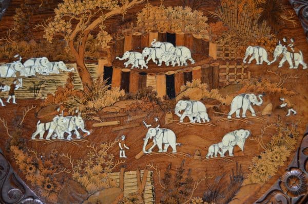 Indian Rosewood Elephant Table SAI2914 - Image 8