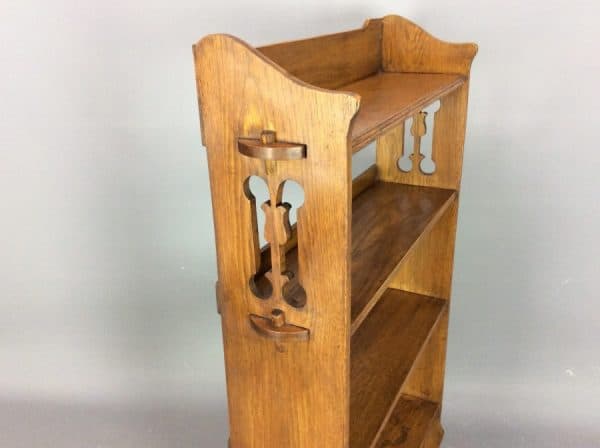 Arts & Crafts Oak Open Bookcase c1900 - Image 6