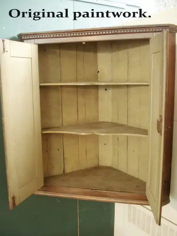 Elm Two Door Hanging Corner Cupboard Antique Cupboards 4