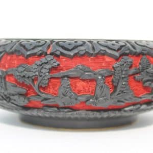 Chinese Cinnabar brush wash bowl Bowl Antique Collectibles 3