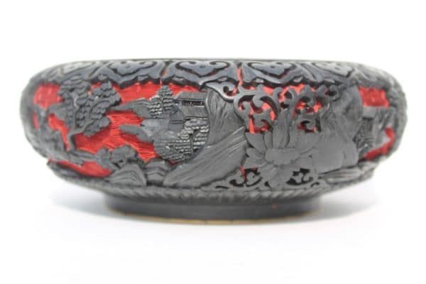 Chinese Cinnabar brush wash bowl Bowl Antique Collectibles 11