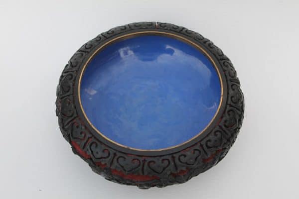Chinese Cinnabar brush wash bowl Bowl Antique Collectibles 5