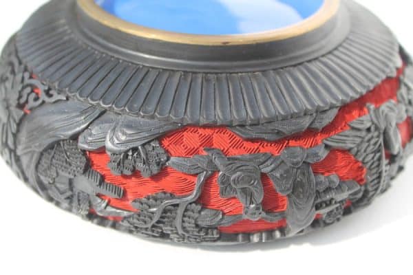 Chinese Cinnabar brush wash bowl Bowl Antique Collectibles 7