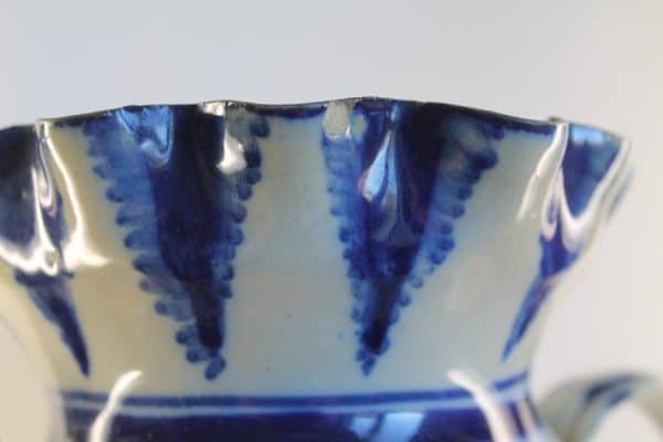 Tin Glaze Vase circa 19th C Earthenware, Majoilca, Tin Glaze, Spanish, Talavera Antique Vases 9