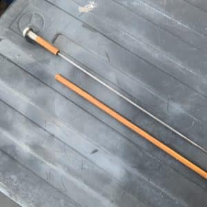 Gentleman’s walking stick sword stick silver topped Military & War Antiques
