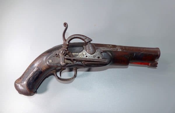 Fine Belt Pistol, Complete with original hanger, Percussion fire, 18th century, (Ref 40764) antique belt pistol Military & War Antiques 18
