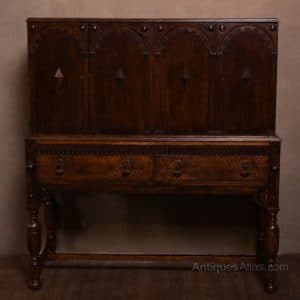 Scottish Oak Cabinet On Stand By A. Gardner And Son Glasgow SAI1347 Antique Cupboards