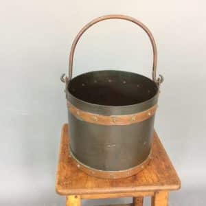 Arts & Crafts Heavy Copper Riveted Bucket Bucket Antique Metals