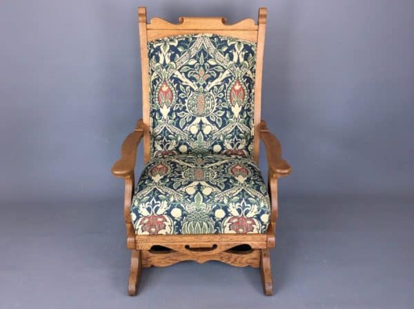 Arts & Crafts Oak Rocking Chair c1910 - Image 6