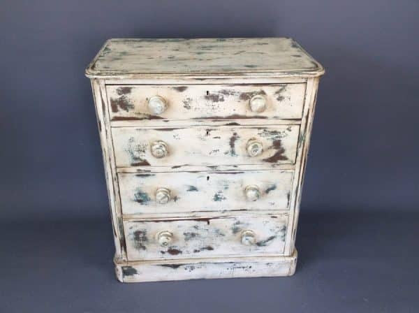 Late Victorian Painted Chest Of Drawers chest of drawers Antique Chest Of Drawers 3
