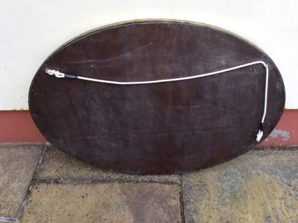 Arts & Crafts Brass Oval Wall Mirror c1900 - Image 7