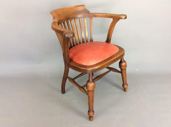 Air Ministry Captains Desk Chair c1930’s Air Ministry Antique Chairs 6