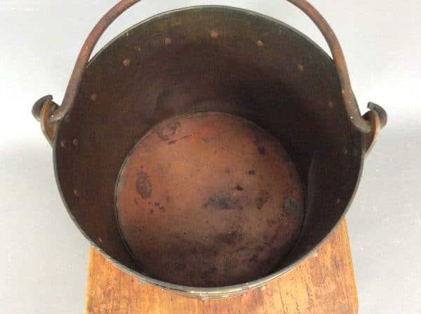 Arts & Crafts Heavy Copper Riveted Bucket Bucket Antique Metals 4