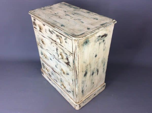 Late Victorian Painted Chest Of Drawers chest of drawers Antique Chest Of Drawers 9