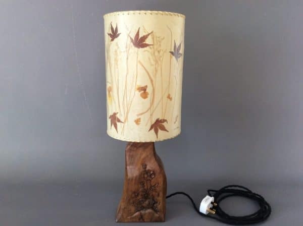 Cotswold School Carved Table Lamp c1930’s cotswold school Antique Lighting 3