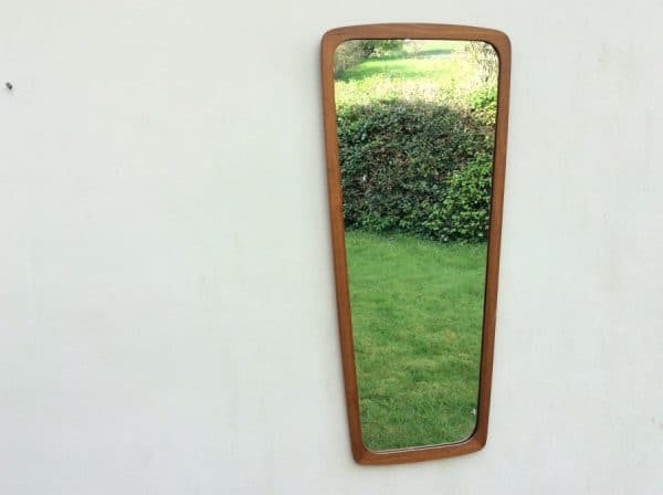 Mid Century Teak Framed Wall Mirror - Image 4