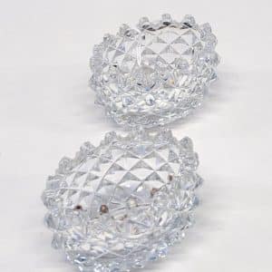 Pair Crystal Salts antique cut glass Antique Glassware