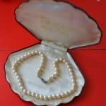 One Size Vintage Rosita Boxed Faux Pearl Necklace With Push / Pull Fastener Lotus Vintage Faux Pearl Necklace Antique Jewellery