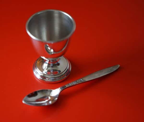 Lovely Vintage E P N S Boxed Egg Cup & Spoon Set - Christening / Baby Shower - Image 2