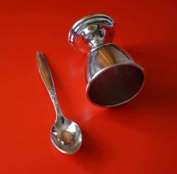 Lovely Vintage E P N S Boxed Egg Cup & Spoon Set - Christening / Baby Shower - Image 3