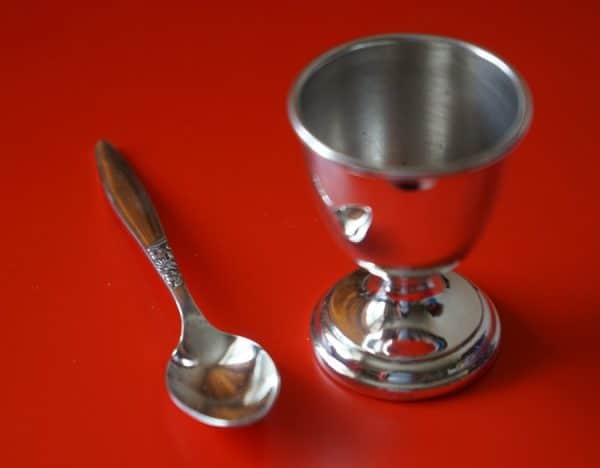 Lovely Vintage E P N S Boxed Egg Cup & Spoon Set - Christening / Baby Shower - Image 6