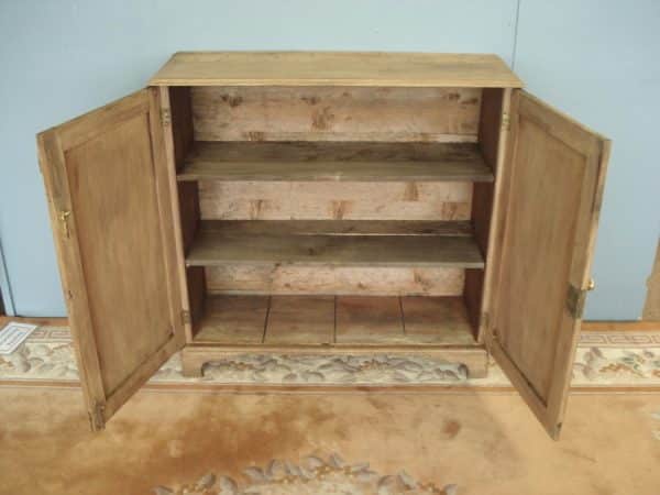 Hardwood Victorian Shallow Two Door Cupboard - Image 4