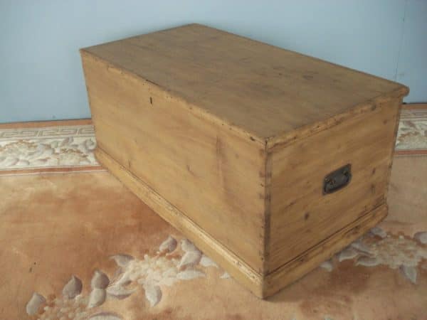 Original Lifting Handles to this 19th Century Pine Blanket Chest