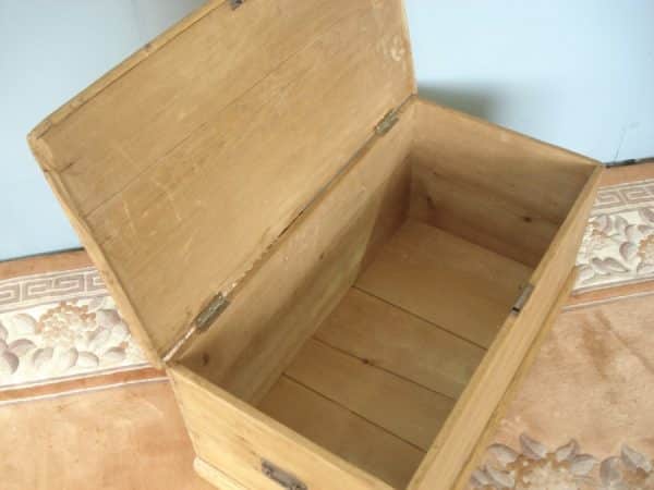 Original Lifting Handles to this 19th Century Pine Blanket Chest - Image 3