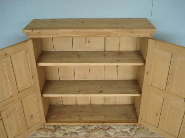 Four Panel Doors to this 19th Century Pine Cupboard Antique Cupboards 6