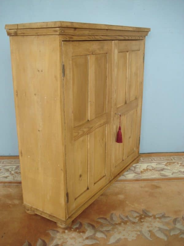 Four Panel Doors to this 19th Century Pine Cupboard Antique Cupboards 4