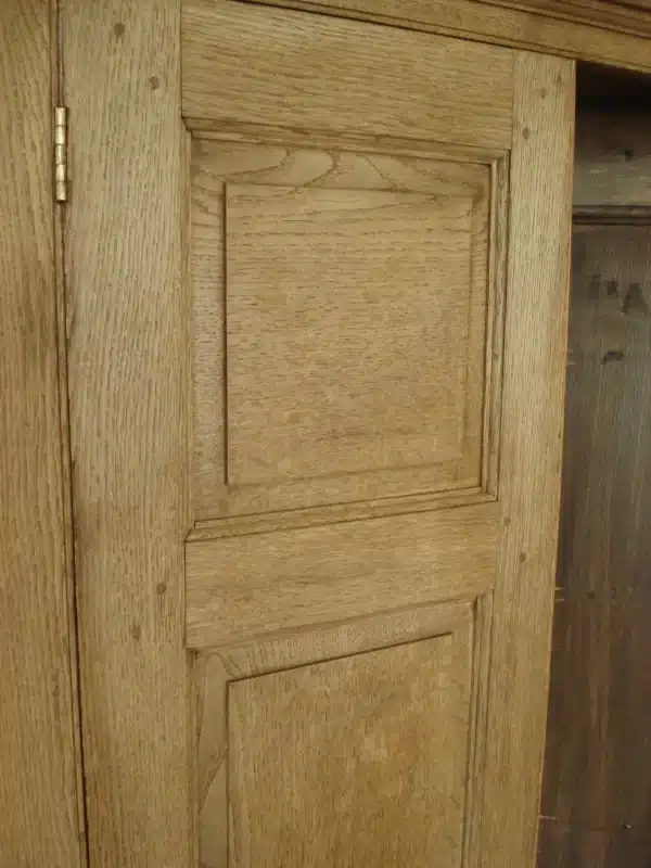 Freestanding 19th Century Bare Oak two door corner cupboard/ Hall cupboard - Image 9