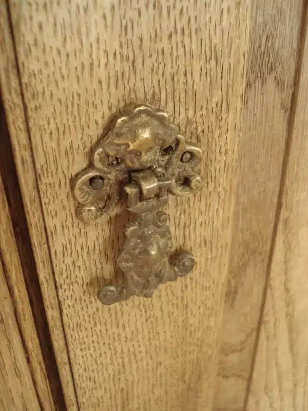 Freestanding 19th Century Bare Oak two door corner cupboard/ Hall cupboard - Image 11