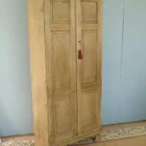 Freestanding 19th Century Bare Oak two door corner cupboard/ Hall cupboard Antique Cupboards