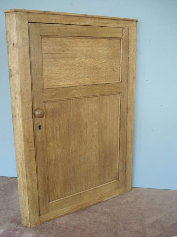 Polished Bare Oak Early 19th Century Corner Cupboard Antique Cupboards 3