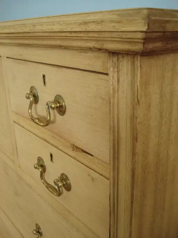 Substantial Blonde Hardwood Seven Drawer Chest Circa 1890. Antique Chest Of Drawers 8