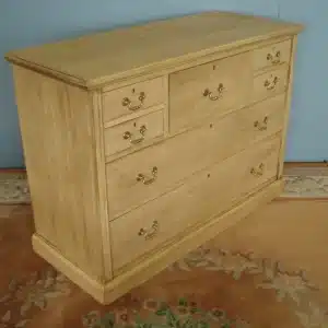 Substantial Blonde Hardwood Seven Drawer Chest Circa 1890. Antique Chest Of Drawers