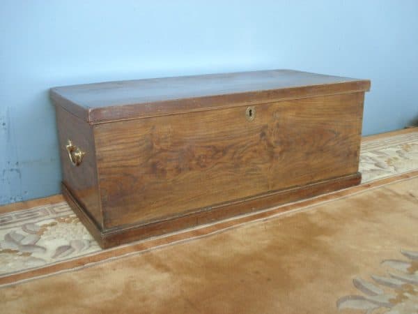 Elm 19th Century ‘Six Plank’ Blanket Chest in original colour Antique Chests 8