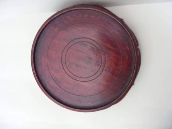 Rare Chinese LARGE HEAVY wood Stand Qing Collectors label BAT shaped feet - Image 5