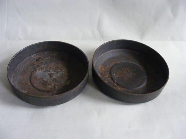 Rare PAIR mid Century Modern Brutalist IRON Ashtray with Match Strikers 1950’s brutalist Antique Metals 7