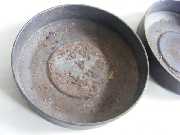 Rare PAIR mid Century Modern Brutalist IRON Ashtray with Match Strikers 1950’s brutalist Antique Metals 9