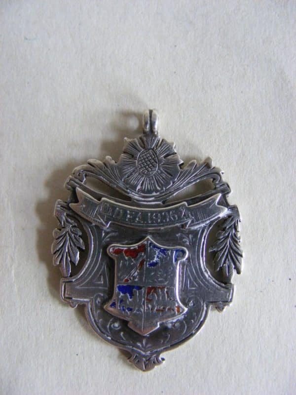 RARE 1907 FA Cup Crewe Moulton Alexandra Hewitt Silver Medal Newton Heath Manchester United Division Antique Silver 3