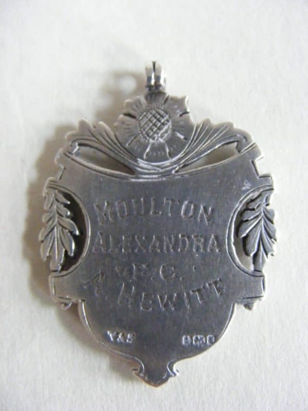 RARE 1907 FA Cup Crewe Moulton Alexandra Hewitt Silver Medal Newton Heath Manchester United Division Antique Silver 4