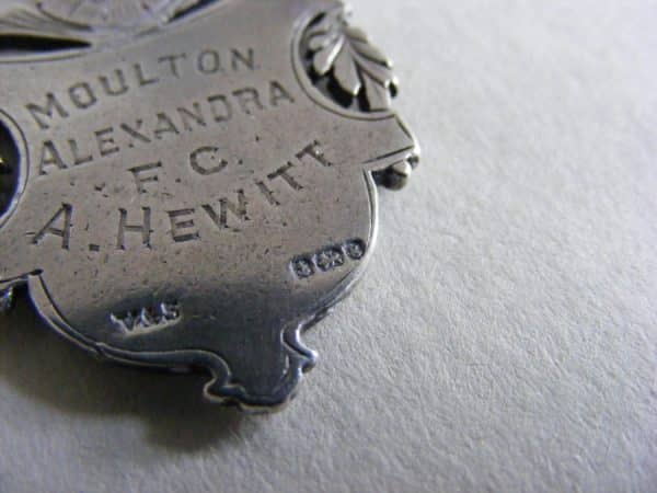 RARE 1907 FA Cup Crewe Moulton Alexandra Hewitt Silver Medal Newton Heath Manchester United Division Antique Silver 9