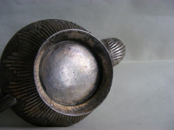 Gorgeous Anglo Indian Silver Bachelor Tea Pot c1890 Kashmir Shawl Pattern - Image 11